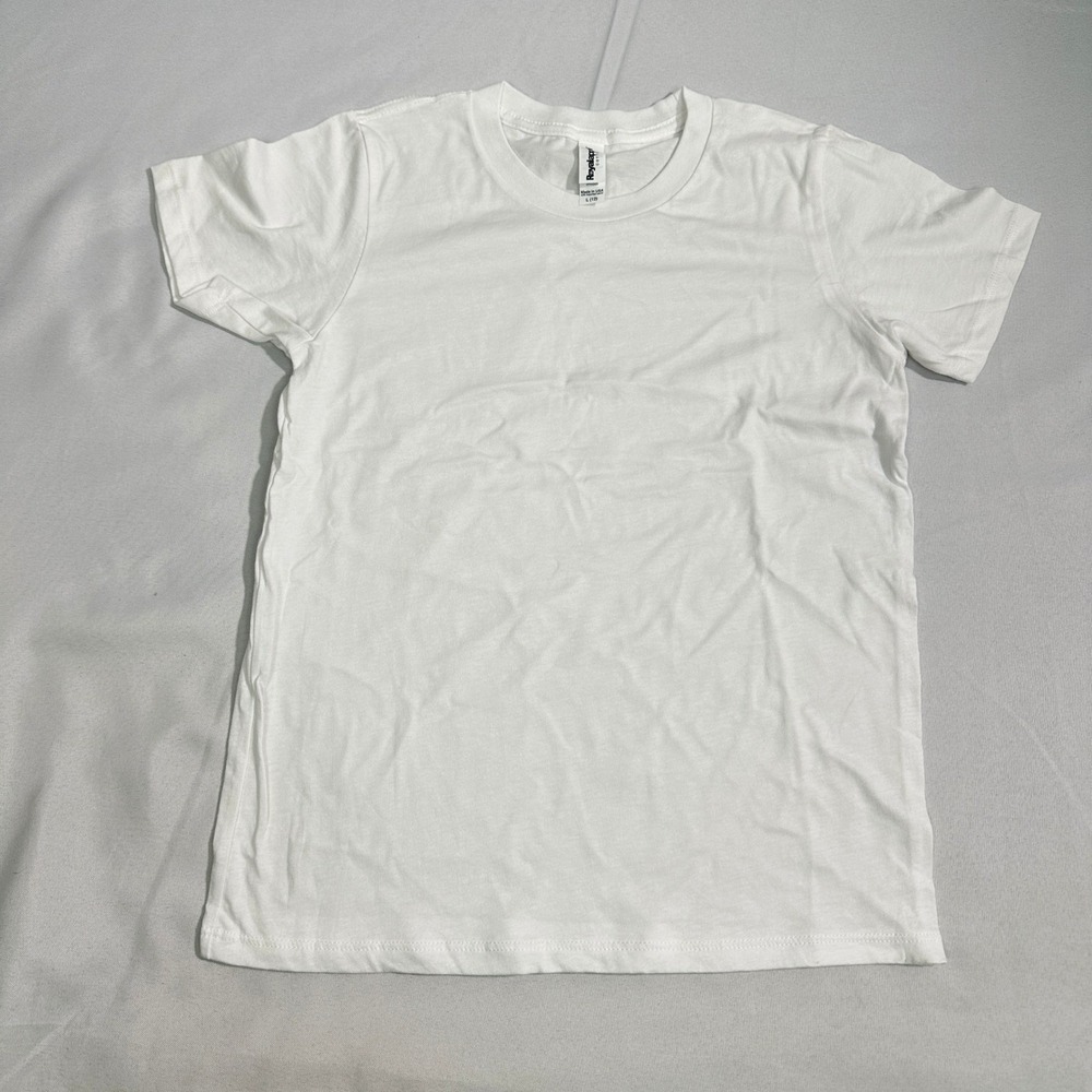 NWT Royal Apparel Crewneck T-Shirt Kids Size L 12 White Made in USA‎ Basic Tee